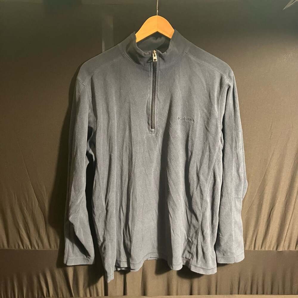 Columbia Klamath Range II Quarter Zip Fleece Size L Blue
